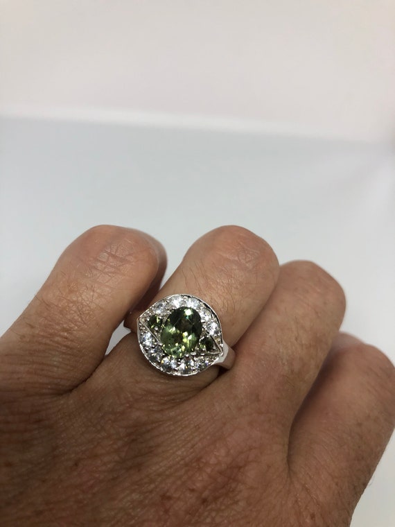 Vintage Green Peridot Setting 925 Sterling Silver… - image 3