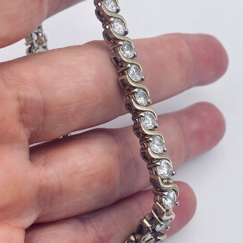 Vintage Cubic Zirconia Bracelet 925 Sterling shops Silver