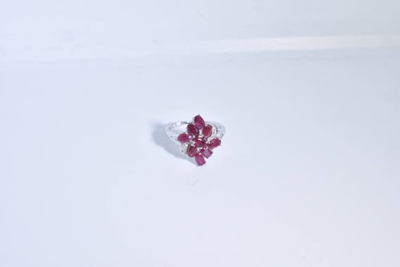 Vintage Handmade Pink Ruby Setting Sterling Silve… - image 3