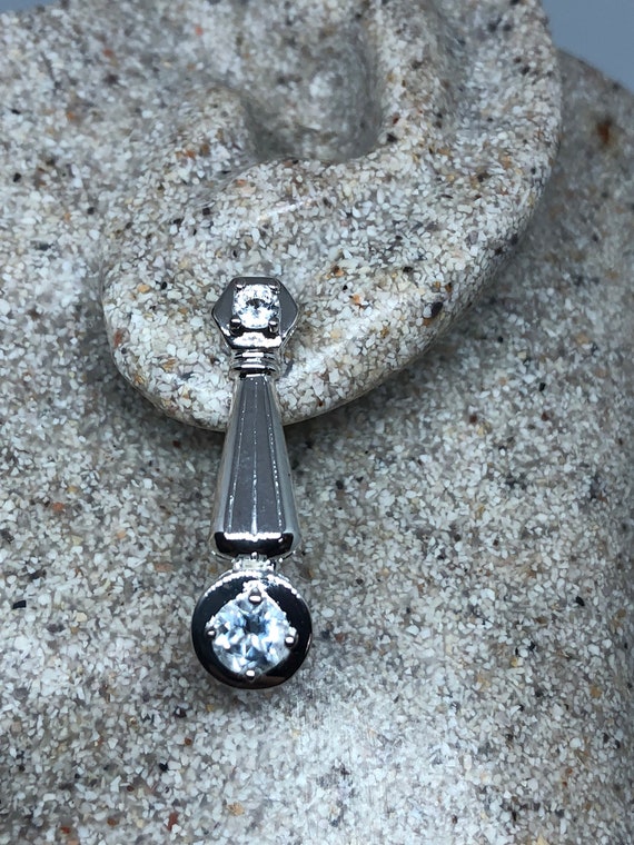Vintage Handmade Sterling Silver diamond look Gem… - image 5