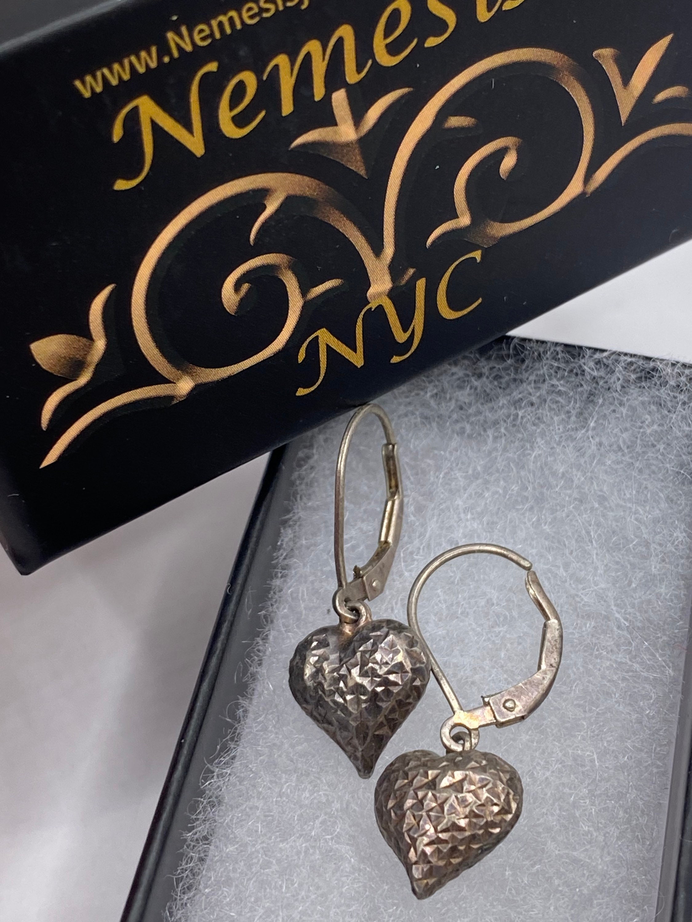Orecchini a monachella vintage in argento sterling 925 con cuore - Italia