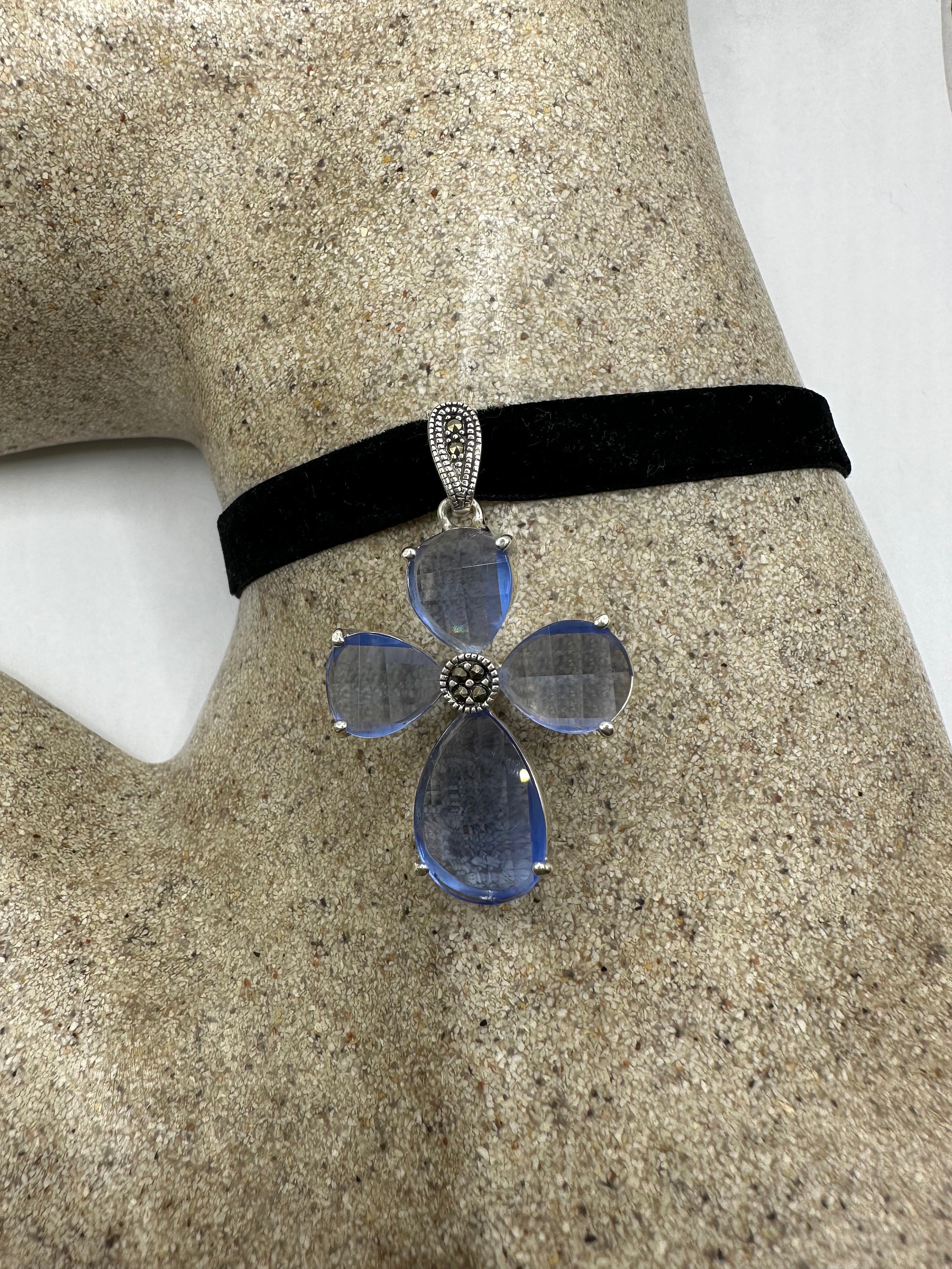 ヴィンテージ マーカサイト チョーカー 925 スターリングシルバー デコ