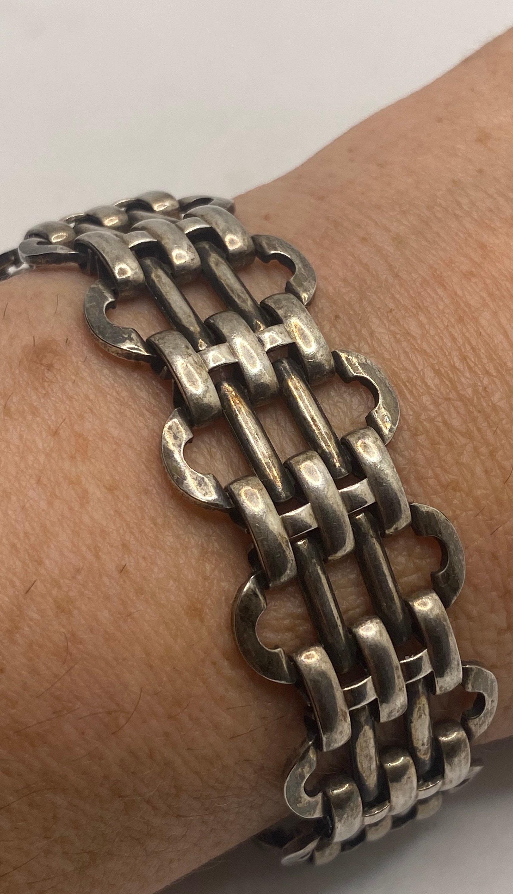 Vintage 925 Sterling Silver Chain Link Charm Bracelet - Etsy