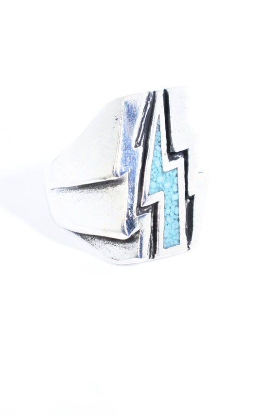 Vintage Southwestern Genuine Turquoise Inlay Ligh… - image 4