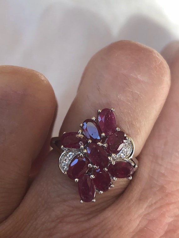 Vintage Handmade Pink Ruby and White Sapphire Set… - image 3