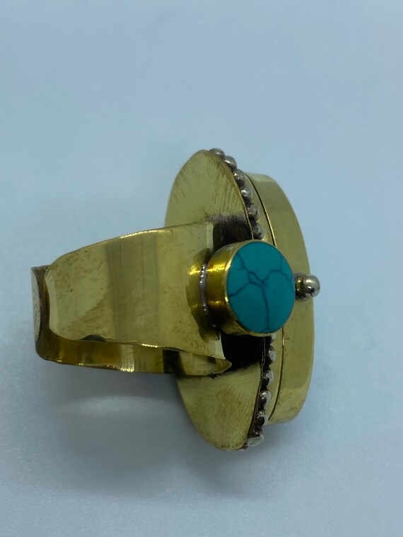 Vintage Poison Pillbox Ring Adjustable Bronze - image 5