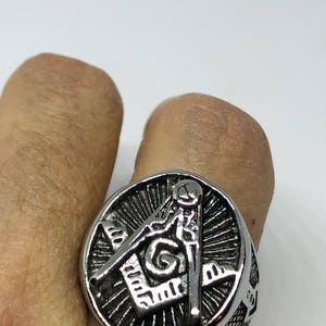 Vintage Free Mason G Mens Ring Stainless Steel