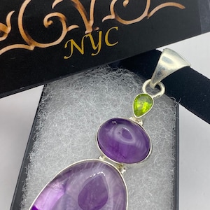 Vintage Purple Amethyst Choker Bohemian Cabochon Droplet Necklace