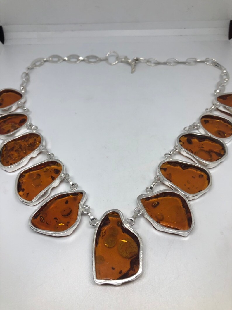 Vintage Baltic Amber Silver necklace