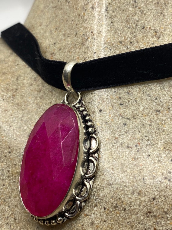 Vintage Antique Pink Raw Ruby Choker Necklace
