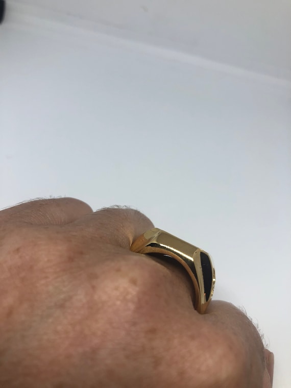 Vintage American Eagle Golden Stainless Steel Mens Ring Etsy