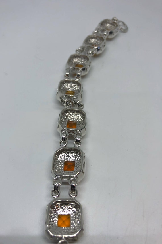 Vintage Orange Fire Opal Bracelet 925 Sterling Si… - image 3