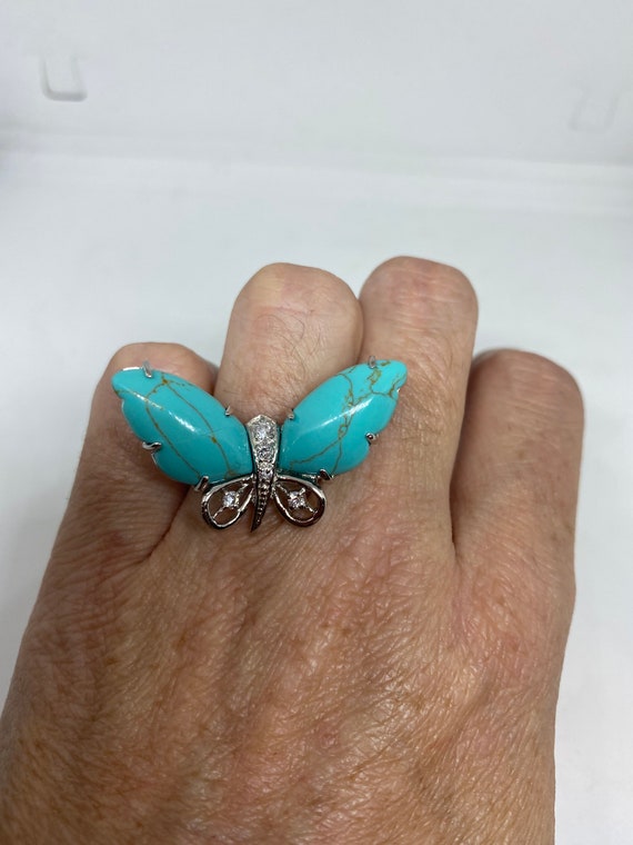 Vintage Pursian Turquoise and White Sapphire Gems… - image 5