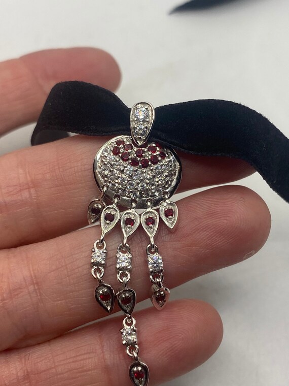 ヴィンテージ ハンドメイド 925 スターリングシルバー ゴールド ルビー 