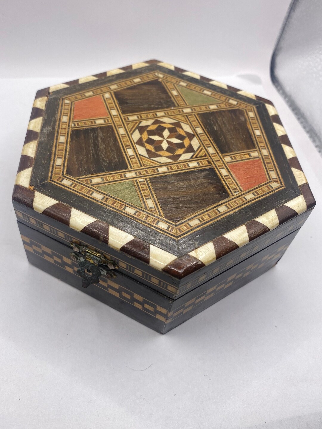 Vintage Wood Inlay Trinket Box Weed Box Stash Box - Etsy