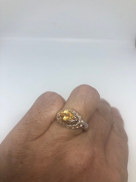 Vintage Handmade Golden Genuine Citrine 925 Sterl… - image 5