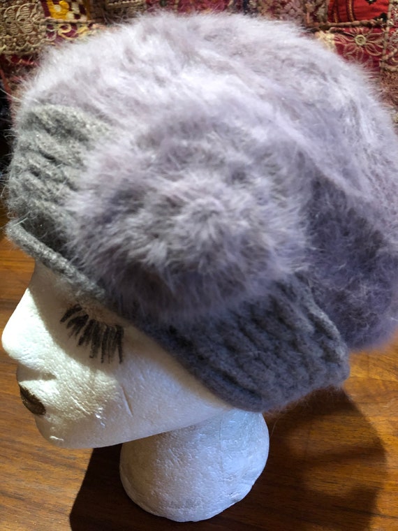 Vintage Wool angora 10 in Beret Hat - image 5