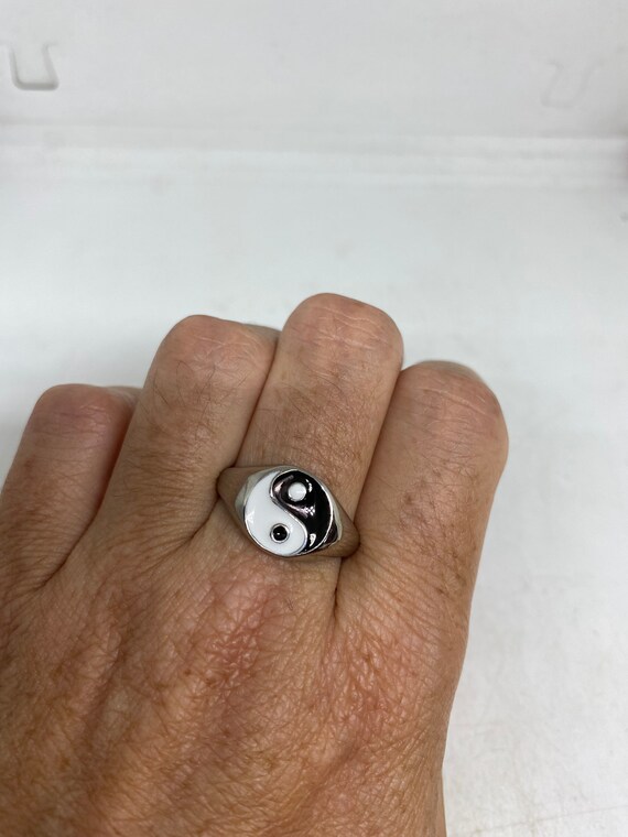 Vintage Gothic Yin Yang Mens Ring Etsy Australia