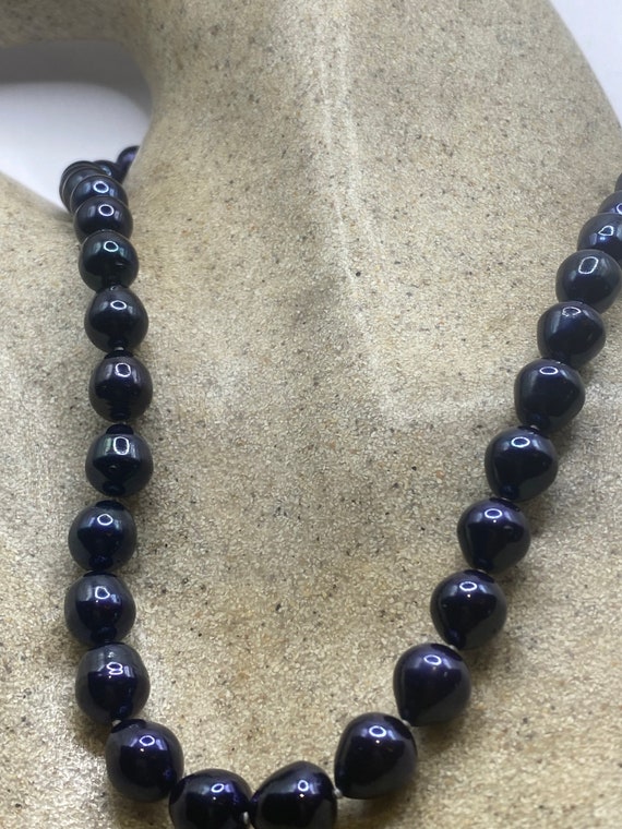 Vintage Black Pearl 18 inch Necklace - image 1