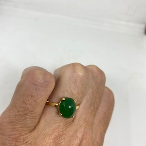 Vintage Lucky Green Nephrite Jade Ring