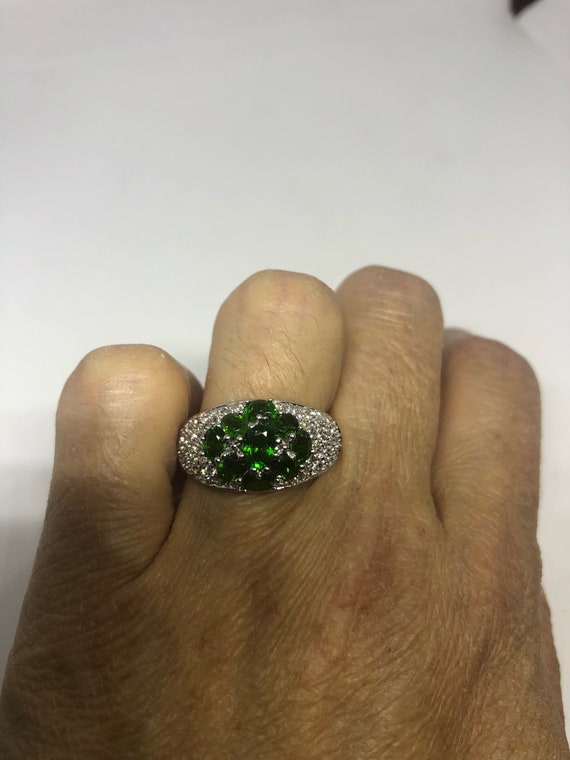 Vintage Handmade Green Chrome Diopside  Filigree S