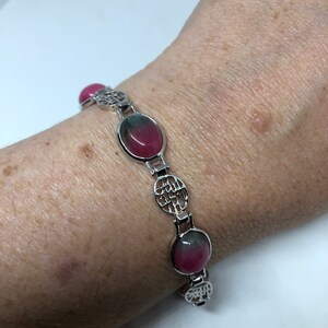 Vintage Rubin Zoisit Armband Silver Tur Kinesiska Kalligrafi Ord