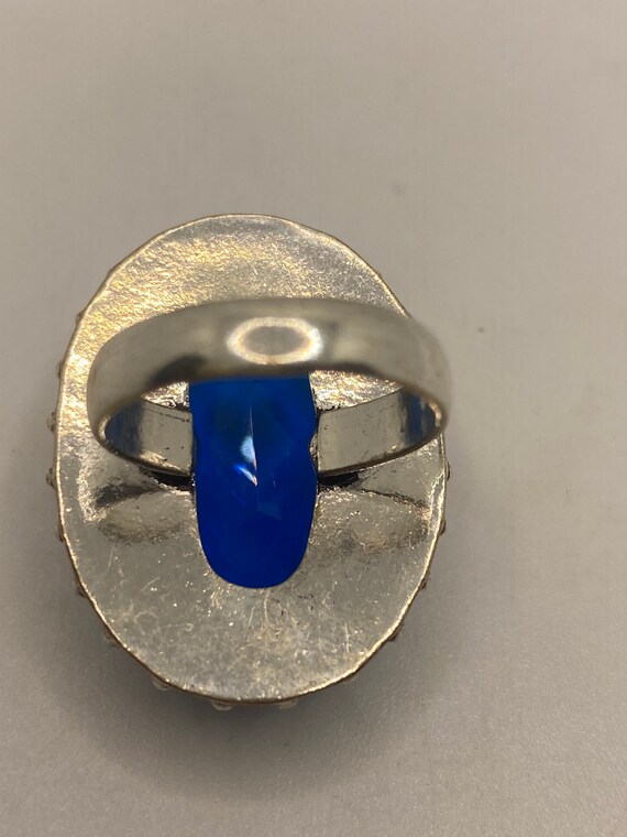 Vintage Blue Art Glass Ring - image 7