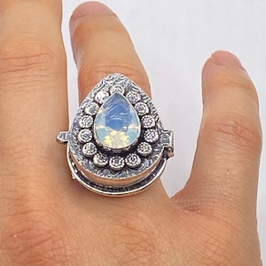 Weiße Vintage Gift Bronze Pillbox Ring