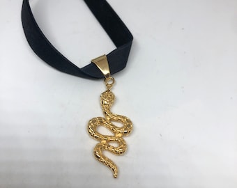Vintage Golden Stainless Steel Snake Choker Necklace