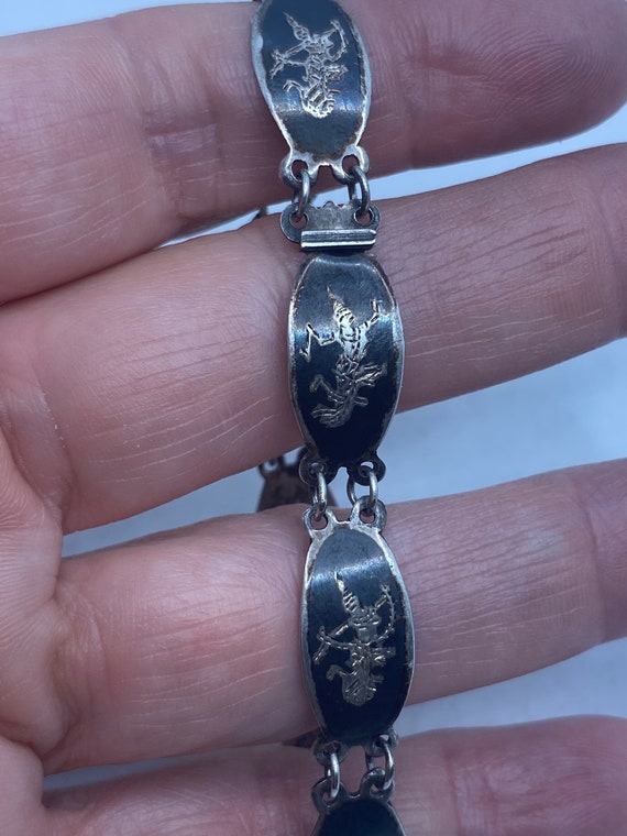 Vintage Siam Sterling Silver Bracelet - Etsy