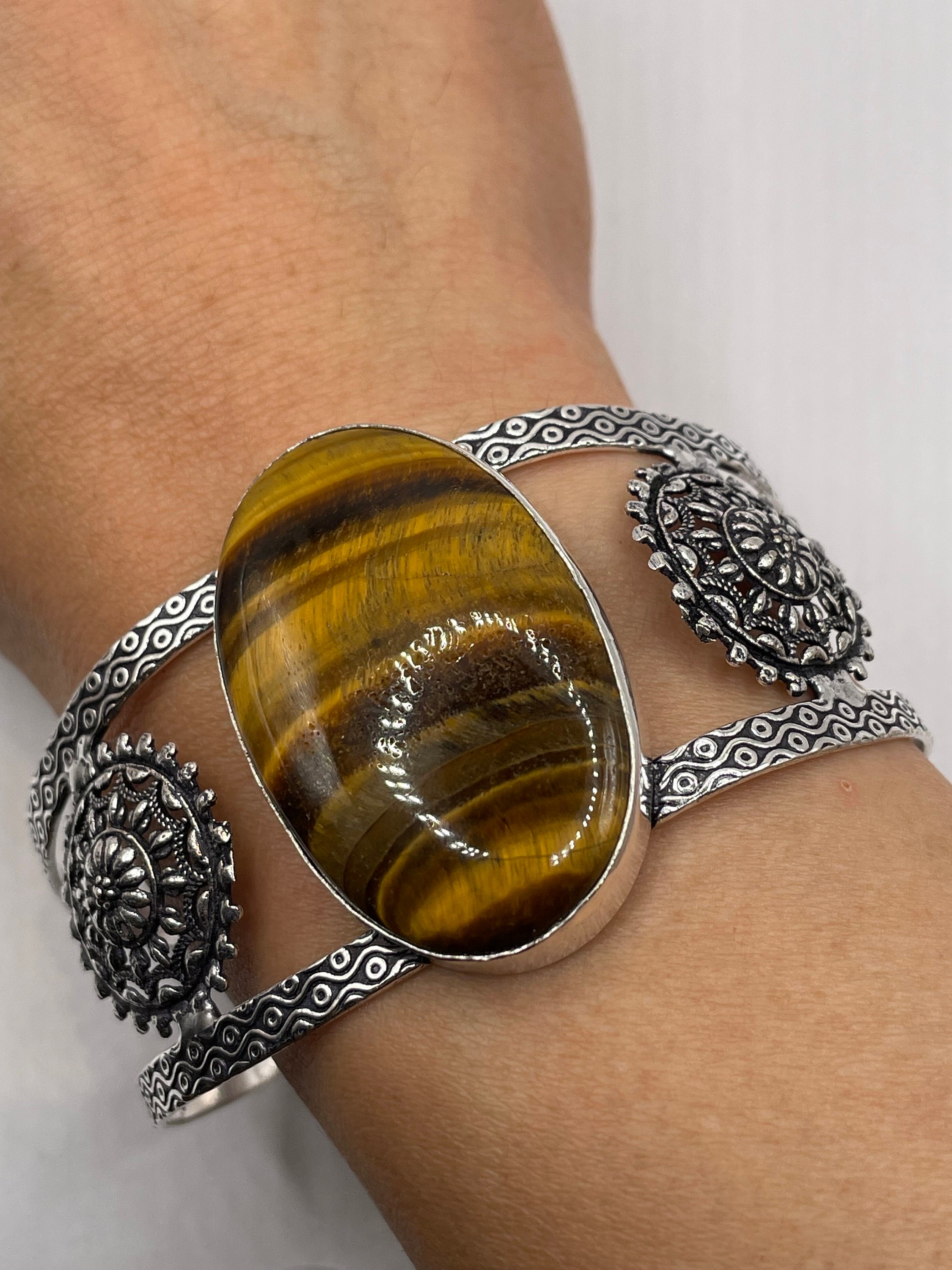 Tiger eye shop cuff bracelet