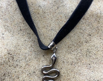 Vintage Stainless Steel Snake Choker Necklace