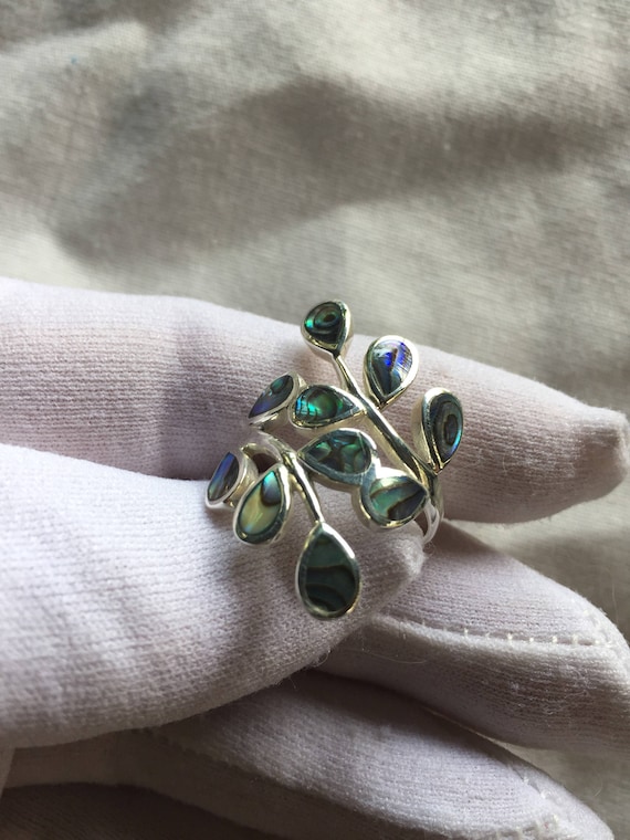 Sterling Silver Abalone Vine Ring Sterling Silver Abalone Vine Ring