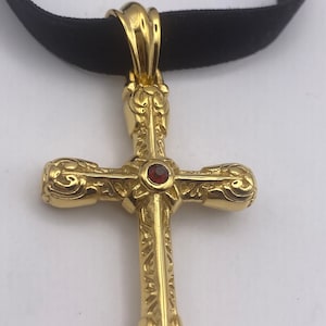 vintage Celtic Gold Stainless Steel Cross pendant necklace