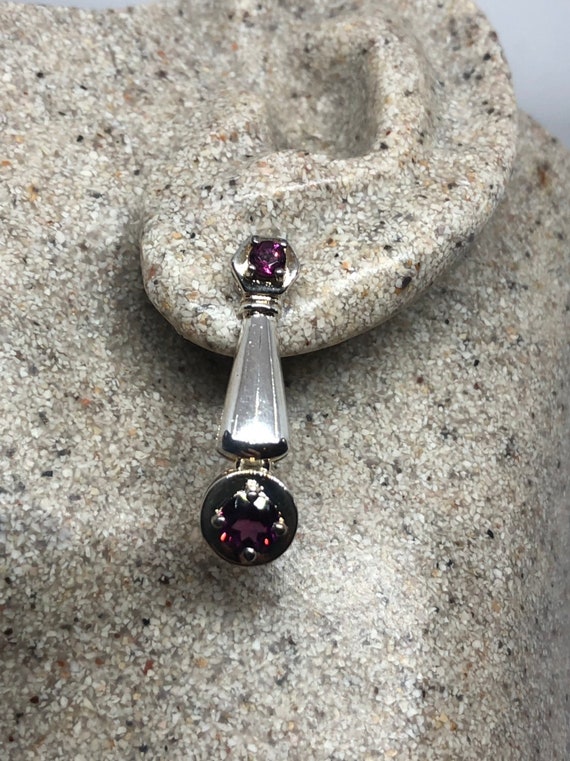 Vintage Bohemian Garnet Earring 925 Sterling Silve