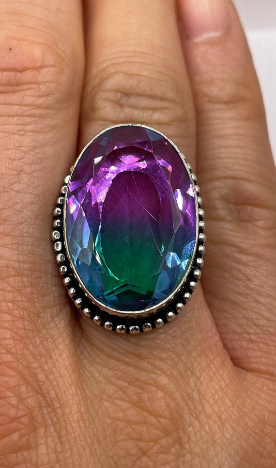 vintage purple art glass Gem