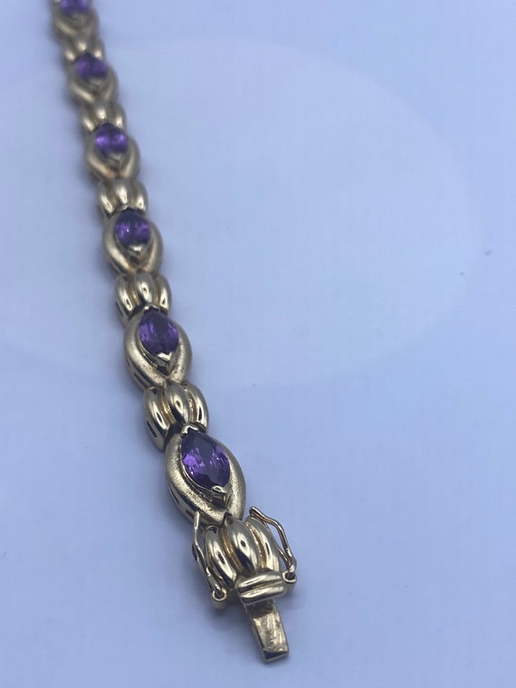 Vintage Purple Alexandrite Tennis Bracelet Golden… - image 6