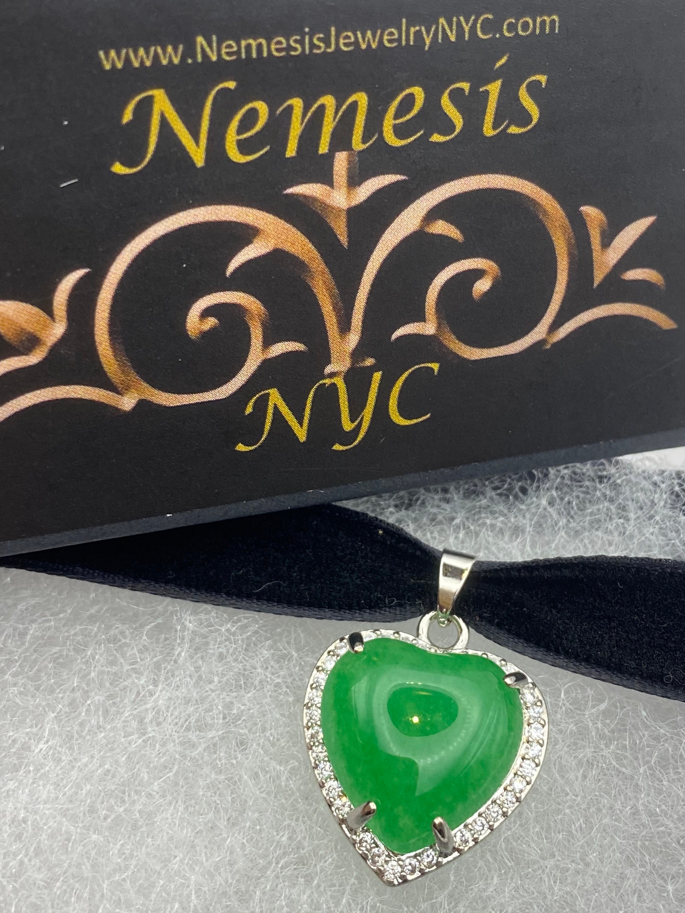 [COLD FRAME]/☆ VERY VINTAGE GREEN CHALCEDONY HEART PENDANT VERY VINTAGE GREEN CHALCEDONY SILVER HEART PENDANT NECKLACE
