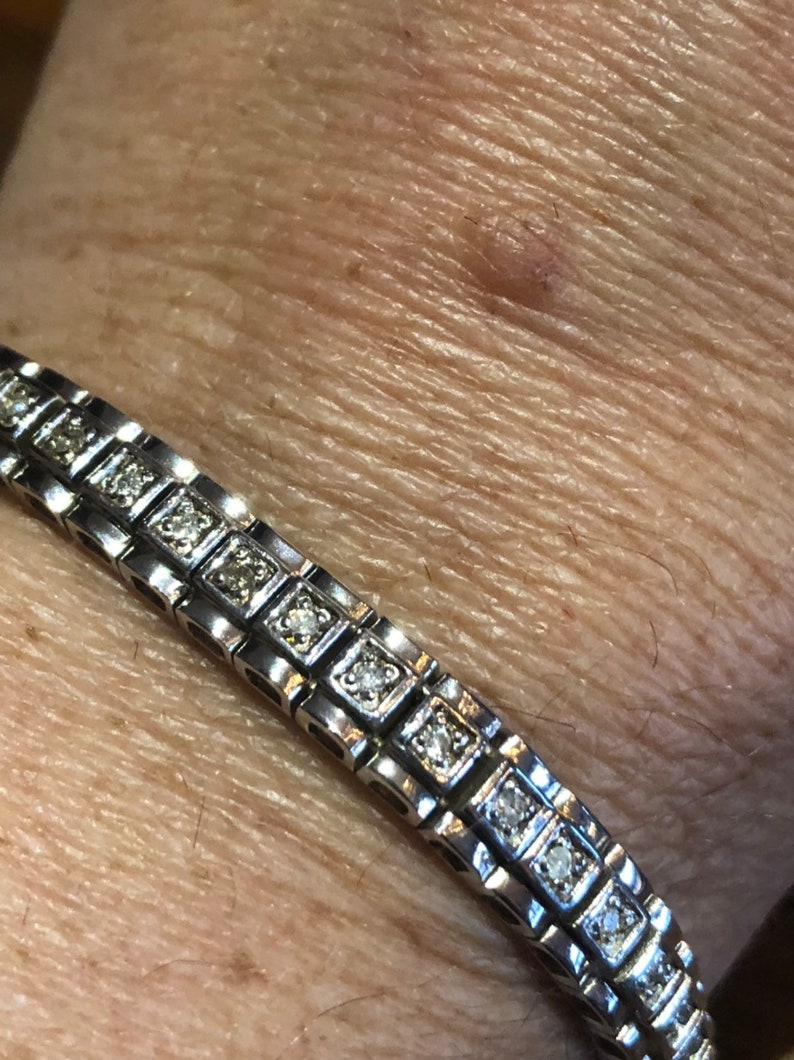 Handmade Genuine white Sapphires Rhodium Finished 925 Sterling Silver Tennis Bracelet