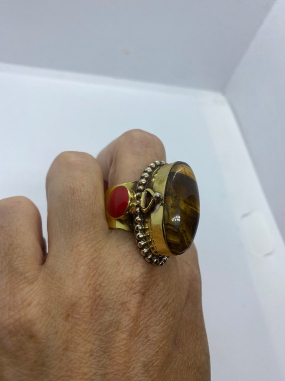 Vintage Poison Pillbox Ring Adjustable Bronze - image 6