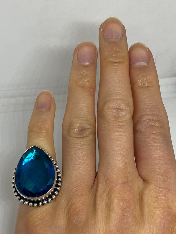 Vulgariteit vliegtuigen Microprocessor Vintage Blue Vintage Art Glass Ring About 1 Inch Long Knuckle - Etsy