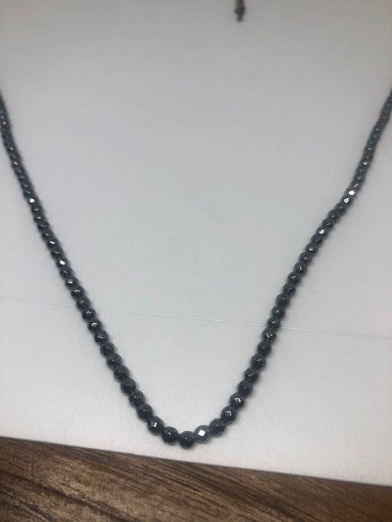 Vintage Faceted Hemetite beaded Necklace