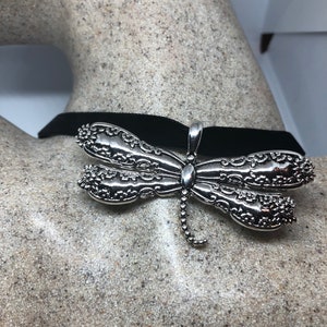 Gothic Styled Silver Finished Dragonfly Choker Necklace