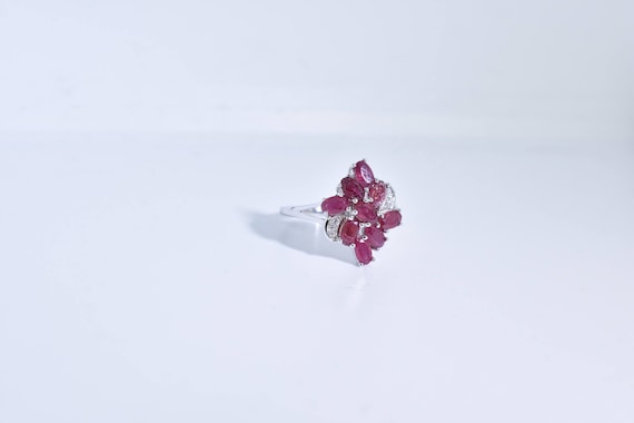 Vintage Handmade Pink Ruby Setting Sterling Silve… - image 4