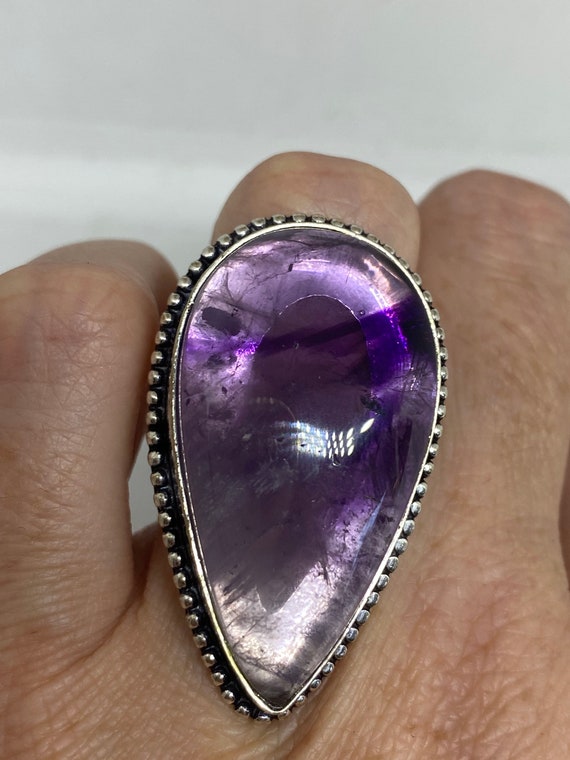 Vintage Genuine Purple Amethyst Ring - image 3