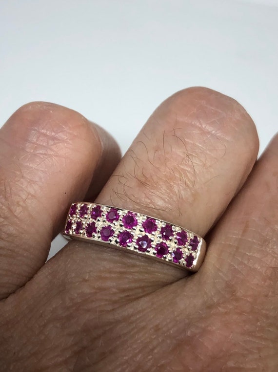 Vintage Handmade Pink Ruby Setting Sterling Silve… - image 8