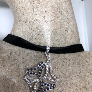 Vintage Handmade 925 Sterling Silver  Sapphire Pendant