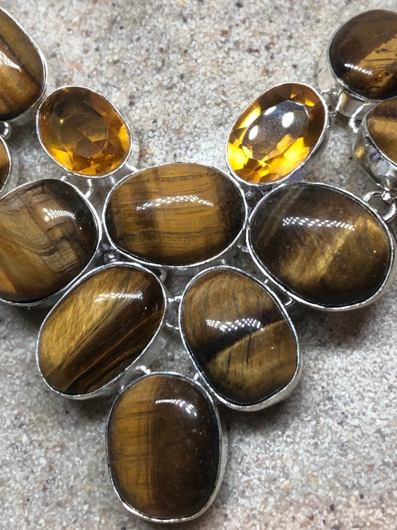 Handmade Turkish Ottoman Styled Silver tigers eye… - image 5