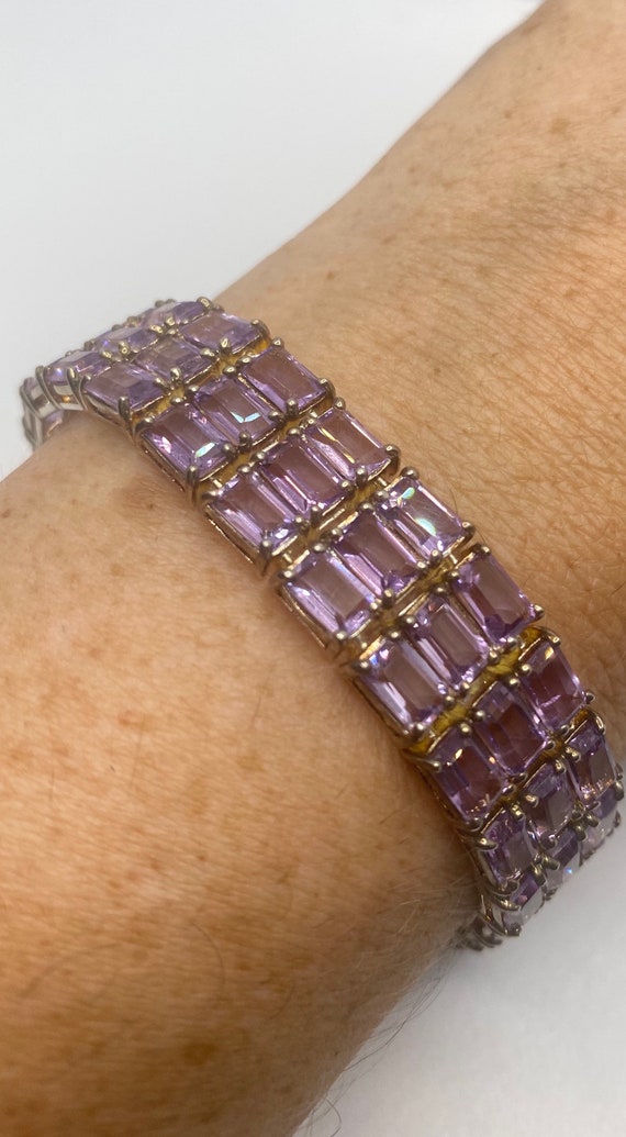 Vintage Purple Amethyst Bracelet in 925 Sterling S