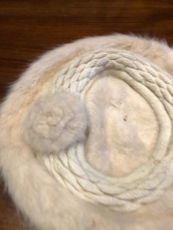 Vintage Wool angora 10 in Beret Hat - image 3